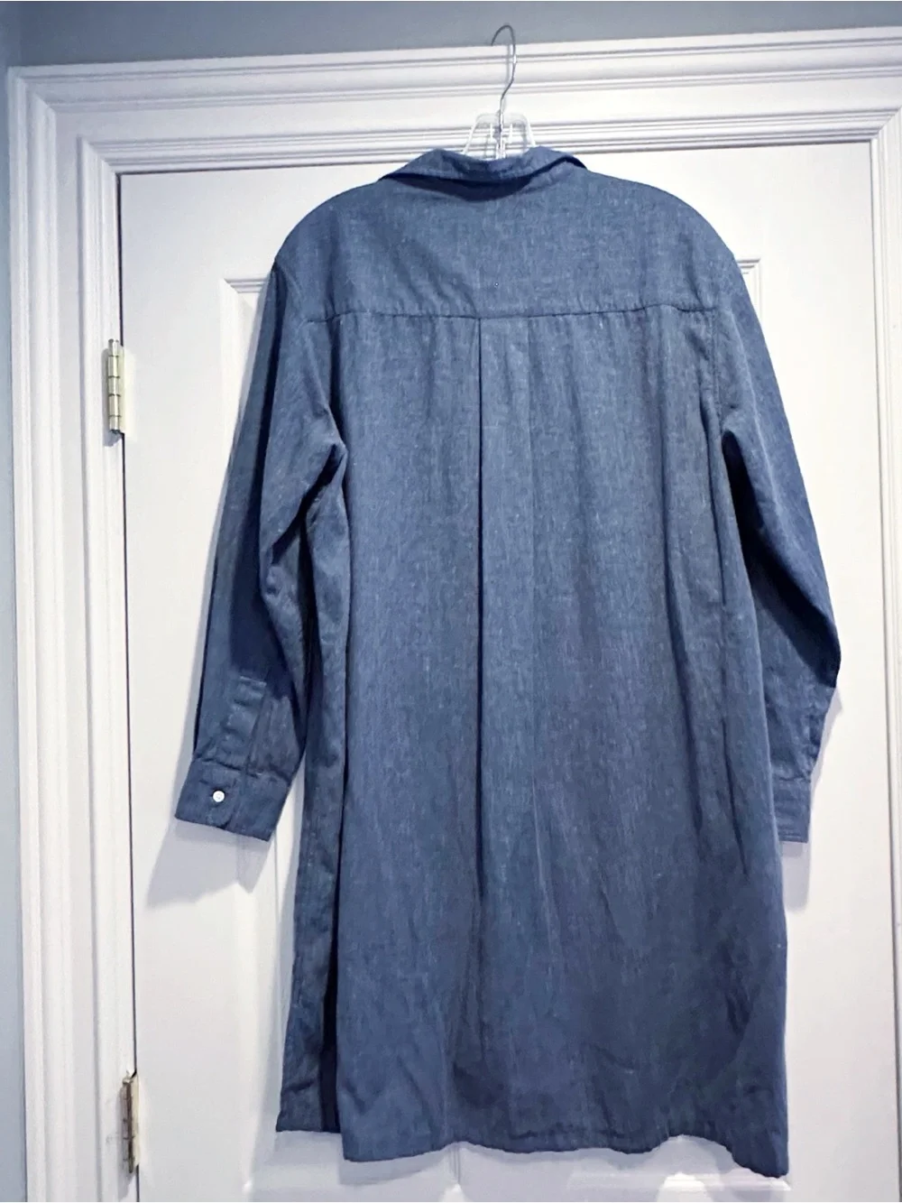 Frank & Eileen Hunter Shirt Dress Heathered Atlantic Blue Cotton Coastal LARGE